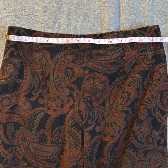 R&K Originals Vintage Black and Brown Paisley Women's Pants - Picture 5 of 6